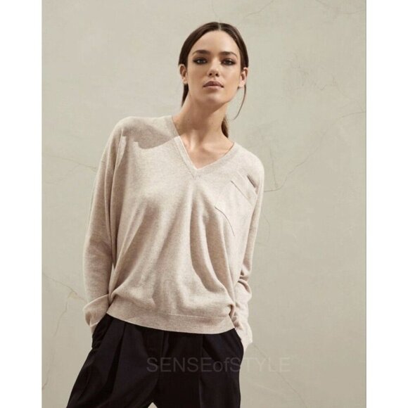 Brunello Cucinelli Cashmere Sweater top Monili trim Women's Knit size XS - Picture 2 of 6